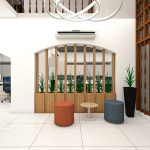 corporate office reception area interior design